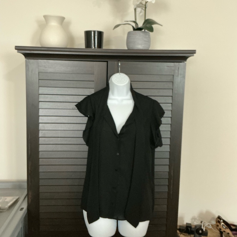 Black Button-Up Blouse